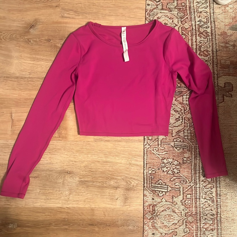 Lululemon pink long sleeve workout shirt